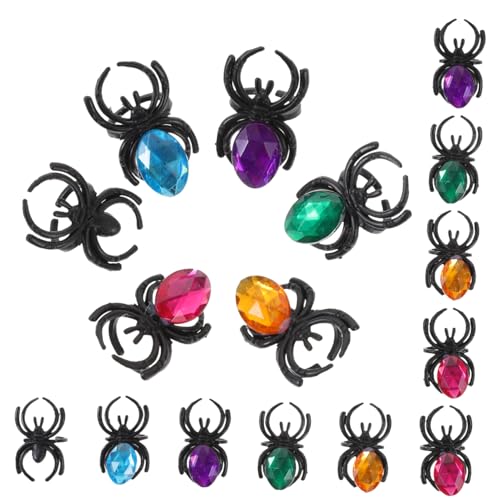 YARNOW 1Satz Spider Ring Teilig Kristallringe Für Halloween Lustige Spinnenring Dekorationen Langlebig Und Sicher Aus Hochwertigem Kunststoff Für Halloween Partys von YARNOW