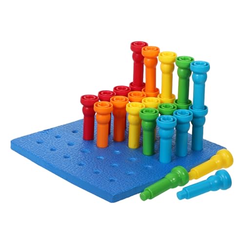YARNOW 1Satz Steckbrett für Kleinkinder Teiliges Steckpuzzle Feinmotorik Farbsortierung und Frühe Bildung für Eltern Interaktion von YARNOW