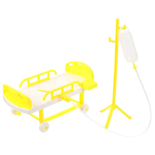 YARNOW 1Satz Szene Dekoration Spielzeugset Mit Medizinischem Bett Und Infusionsflasche Für Kreatives Rollenspiel Farblich Zufällig Für Jahren von YARNOW