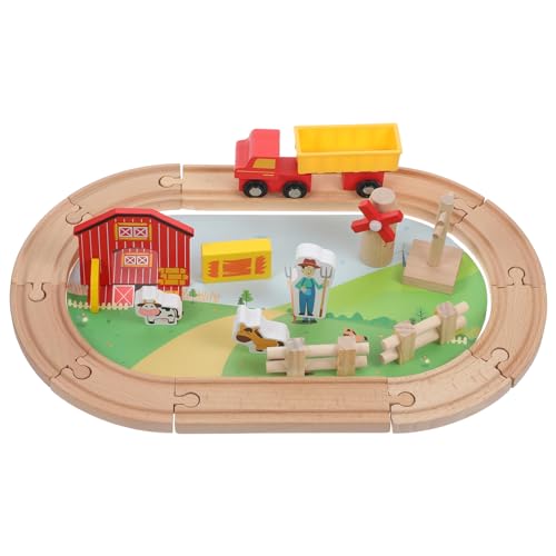 YARNOW 1Satz Teiliges Holzspielzeug Kindereisenbahn Mit Thema Zuggarnituren Und Dreiteiligem Eisenbahnspielzeug Für Ab Jahr Lernspielzeug von YARNOW