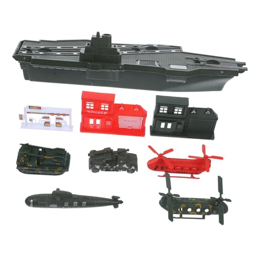 YARNOW 1Satz Teiliges Von Militärspielzeugmodellen Realistische Szenarien Mit Grünen Und Roten Transportflugzeugen Luftabwehrfahrzeug Panzer Boot Flugzeugträger von YARNOW