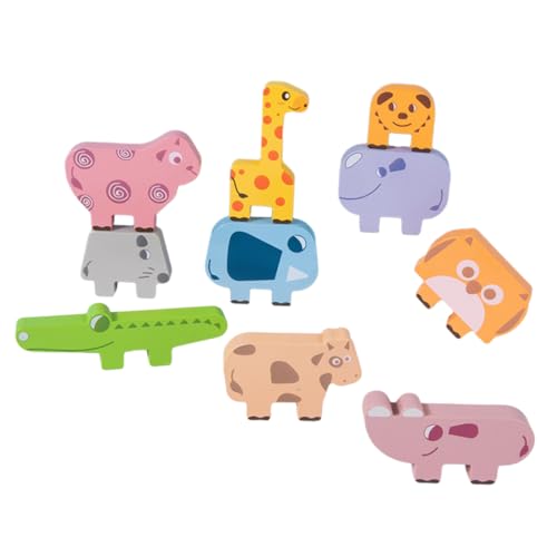 YARNOW 1Satz Tierförmige Holzspielzeug Stapelblöcke Für Kleinkinder Lernspielzeug Kommunikation Und Logischem Sicheres Und Entzückendes Für Frühkindliche von YARNOW