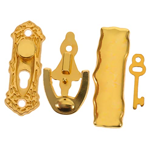 YARNOW 1Satz Türschloss Set mit Schlüssel Funktionale Accessoires für Puppenhaus Dekoration und DIY Projekte Hochwertige Türhardware für Kreative Bastelideen von YARNOW