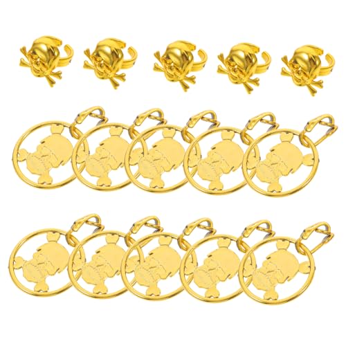 YARNOW 1Satz Vintage Halloween Ringe Dekorative Fingerringe Und Ohrstecker Aus Piratenschädel Design Ohrringe Ringe Für Kostümparty Und Dekoration von YARNOW