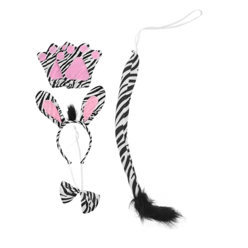 YARNOW 1Satz Zebra Kostümset Für Teiliges Zubehör Mit Handschuhen Für Cosplay Und Partys Für Geburtstagsfeiern Halloween Und Karneval von YARNOW