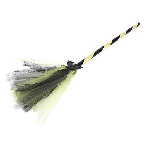 YARNOW 1Stück Halloween Bat Besom mit Gestreiftem Griff Kreatives Party für Halloween Cosplay und Unvergessliche Feiern EIN Tolles für Freunde von YARNOW