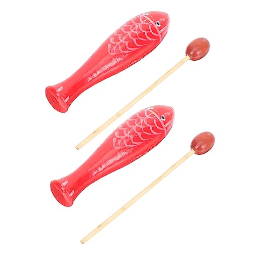 YARNOW 2 Paare Holz Fischspielzeug für Traditionelles Percussion Instrument aus Hochwertigem Holz für Kreative und Musikalische von YARNOW