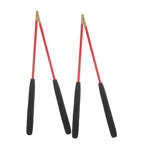 YARNOW 2 Paare rutschfeste Diabolo Sticks aus Solidem Fiberglas mit Kupferkopf Jonglierstäbe für Enthusiasten Lange Stäbe Griff und Einfache Schnurmontage von YARNOW