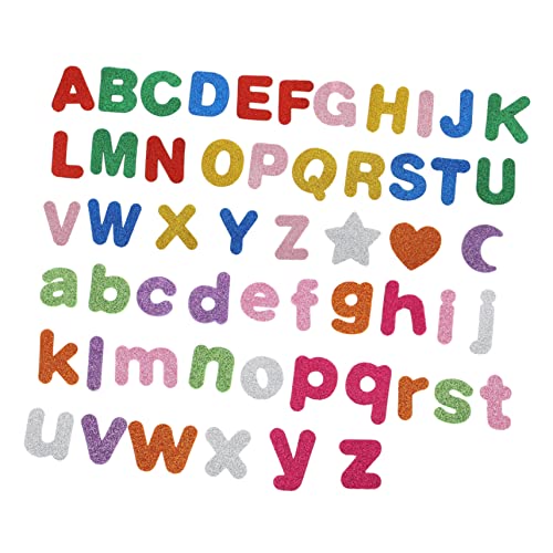 YARNOW 2 Packungen Glitzerpulver Alphabet Aufkleber Kinderaufkleber Dekoaufkleber Glitzerpulver Aufkleber Dekoaufkleber Alphabetaufkleber Eva Glitzerpulver Bunt von YARNOW