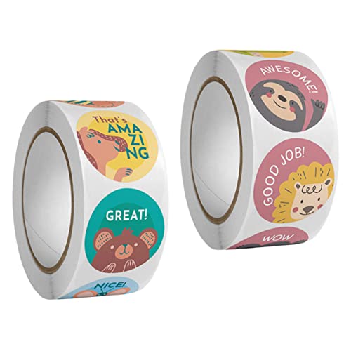 YARNOW 2 Rollen Belohnungsaufkleber für Cartoon Sticker zur Motivation und Ermutigung für Vorschule Selbstklebend für Lehrer und Eltern YARNOW 2 Rollen Belohnungsaufkleber für Cartoon Sticker zur Motivation und Ermutigung für Vorschule Selbstklebend für Lehrer und Eltern von YARNOW
