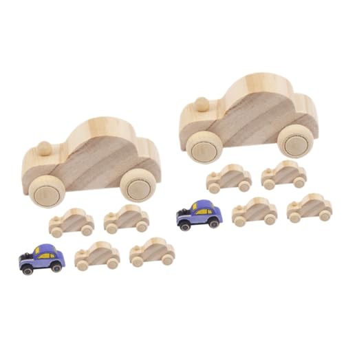 YARNOW 2 Sätze DIY Holzauto Unbemalte Holzfahrzeuge Für Kreative Bastelideen Für Jungen Und Fördert Hand Augen Koordination Und Fantasie Der Frühen Bildung 6 Stücke * 2 von YARNOW