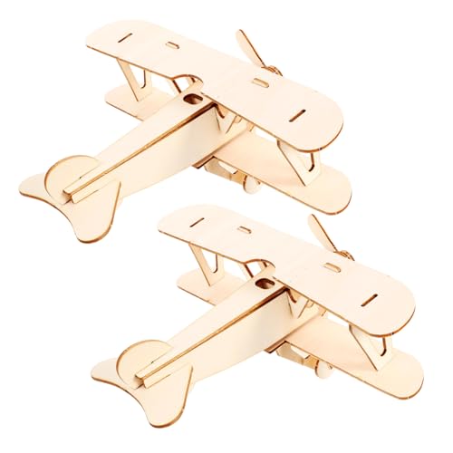 YARNOW 2 Sätze Holz Puzzle Flugzeug Modell DIY Bastelset für Erwachsene Sicheres Holzspielzeug als Dekoration für Zuhause und Büro von YARNOW