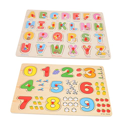 YARNOW 2 Sätze Holz Puzzle Set für Teiliges Lernspielzeug mit Buchstaben und Zahlen Pädagogisches Holzspielzeug Kreativität und Motorischen Fähigkeiten YARNOW 2 Sätze Holz Puzzle Set für Teiliges Lernspielzeug mit Buchstaben und Zahlen Pädagogisches Holzspielzeug Kreativität und Motorischen Fähigkeiten von YARNOW