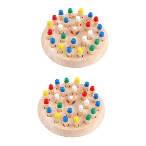 YARNOW 2 Sätze Holz Schachspiel für Kreatives Gedächtnisspielzeug zur Frühen Bildung Sicheres Lernspielzeug ohne Schadstoffe Fördert Gedächtnis und Fähigkeiten für Geburtstagsgeschenke von YARNOW