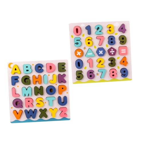 YARNOW 2 Sätze Holzpuzzle für Teiliges Alphabet und Zahlen Lernspielzeug und Formenverständnis für Kreative Spielerlebnisse von YARNOW