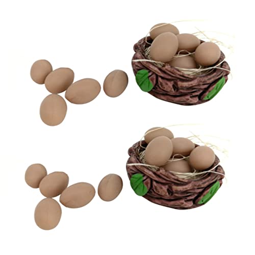 YARNOW 2 Sätze Miniatur Garten Dekoration Eiernest Ornament für Puppenstube Kreatives Zubehör für Kleine Lebensszenen für Kinderzimmer und DIY Projekte von YARNOW
