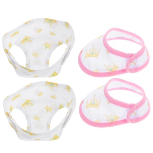 YARNOW 2 Sätze Puppenunterwäsche wässriges Handtuch Zubehör für Puppenkostüme Boy Puppenzubehör Babypuppen -Erklärungen Lätzchen Doll Windeln Puppenteile Stoff von YARNOW