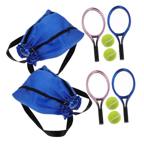 YARNOW 2 Satz Miniatur Puppenhaus Tennisschläger mit Ball Realistische Mini Sport-Accessoires Detailreiche Dekoration für Puppenhaus-Sport-szenen Interaktives YARNOW 2 Satz Miniatur Puppenhaus Tennisschläger mit Ball Realistische Mini Sport-Accessoires Detailreiche Dekoration für Puppenhaus-Sport-szenen Interaktives von YARNOW
