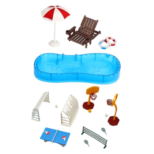 YARNOW 2 Satz Minimales Puppenhaus Zubehör Set Teiliges Modell mit Swimmingpool Strandstuhl Schwimmring und Basketballkorb für Kreative Miniatur Landschaften und DIY Projekte YARNOW 2 Satz Minimales Puppenhaus Zubehör Set Teiliges Modell mit Swimmingpool Strandstuhl Schwimmring und Basketballkorb für Kreative Miniatur Landschaften und DIY Projekte von YARNOW