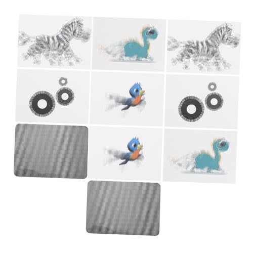 YARNOW 2 Satz Wissenschaft Experimentierkasten Optisches Raster Animationsstreifen mit Bildern Stem Physik Labor Lehrmittel für Frühe Bildung und Visuelle Täuschungen von YARNOW