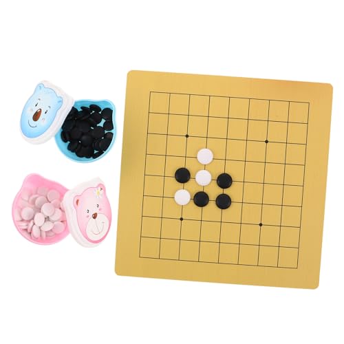 YARNOW 2 Sets Go-Spiel Für Kinder: Doppelseitiges Brett, Tragbares Weiqi-Schach – Kunststoffsteine ​​mit Holzbrett – Ideal Für Die Familie Und Die Entwicklung des Gehirns von YARNOW