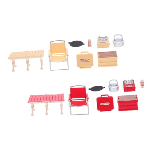 YARNOW 2 Sets Klappstuhl Modell Camping Mini Klappstühle Miniatur Puppenhaus Moderne Möbel Miniatur Puppenzubehör Puppenhaus Camping Zubehör Kunststoff von YARNOW