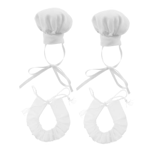 YARNOW 2 Sets Puppenkochmütze Kochmütze Winzige Minimützen Kleine Puppenmützen Niedliche Kochmütze Puppenkappe Winzige Mützen Für Puppenküche Miniaturkochmütze Puppen Anziehzubehör Stoff von YARNOW