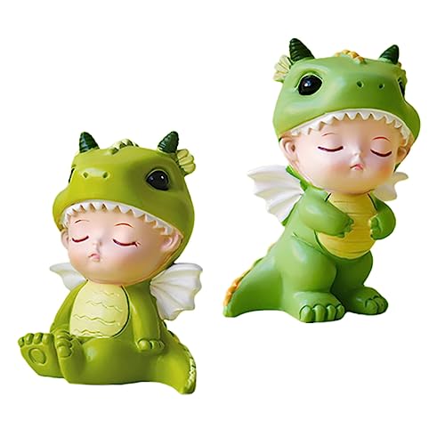 YARNOW 2 Stück Dinosaurier Kuchen Dekorationen für Kindergeburtstag Niedliche Harz Figuren Stehend Sitzend als Tortenschmuck und Fotorequisiten von YARNOW