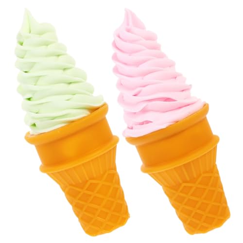 YARNOW 2 Stück Eismodell Künstliches Falsches Künstliche Eiscreme-Requisite Simulations-eisspielzeug Gefälschte Eiscreme-Requisite Simulierte Eistüte Gefälschte Eiswaffel PVC von YARNOW