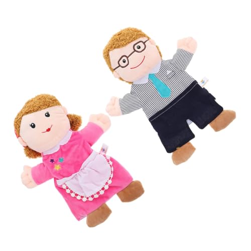 YARNOW 2 Stück Familien Handpuppen Teilig Weiche Plüsch Figuren Papa Große Öffnung für Kleinkinder und Erwachsene für Theater Puppenspiel Erzählspiele Interaktives Rollenspiel von YARNOW