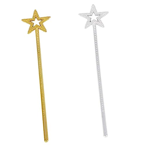YARNOW 2 Stück Feenstäbe mit Sternenform für Mädchen Glitzernde Engel Zauberstäbe für Kostüm und Rollenspiele für Geburtstagsfeiern und Feste von YARNOW