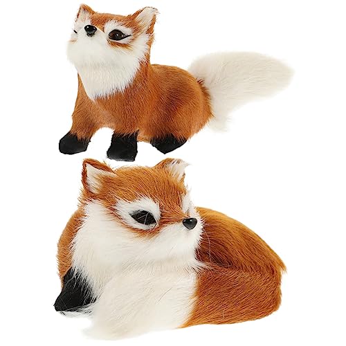 YARNOW 2 Stück Fuchs Realistische Simulation Tiere für Dekoration für Zuhause Lernspielzeug Tolles für Geburtstage und Feste von YARNOW