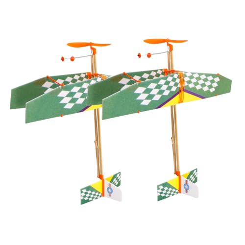 YARNOW 2 Stück Gummiband Betriebenes Flugzeug Modell DIY Glider Bastelset für Lernspielzeug Praktischen Fähigkeiten und Kreativität Farbe Zufällig Zufällige Farbe von YARNOW