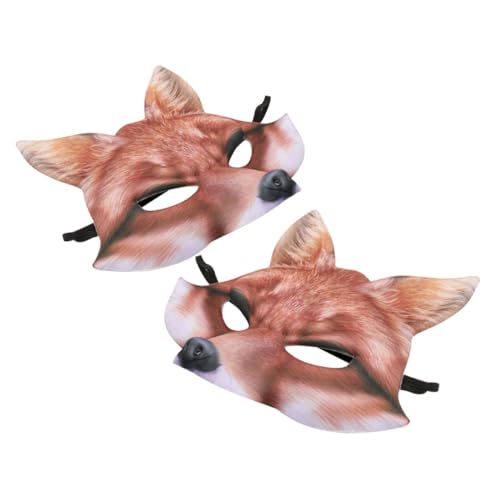 YARNOW 2 Stück Halbgesichtige Fuchsmaske aus Weichem EVA für Halloween Karneval Cosplay und Maskenball Elastisches Band Tierisches Kostümzubehör für Damen und Verkleidung YARNOW 2 Stück Halbgesichtige Fuchsmaske aus Weichem EVA für Halloween Karneval Cosplay und Maskenball Elastisches Band Tierisches Kostümzubehör für Damen und Verkleidung von YARNOW