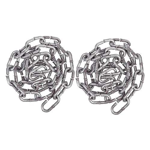 YARNOW 2 Stück Halloween Dekoration Kunststoffkette Teilig Silber Simulation Gefängnis Deko Party Requisite Gruselige Leichte Plastik Ketten für Innen Außen Bühne Cosplay YARNOW 2 Stück Halloween Dekoration Kunststoffkette Teilig Silber Simulation Gefängnis Deko Party Requisite Gruselige Leichte Plastik Ketten für Innen Außen Bühne Cosplay von YARNOW
