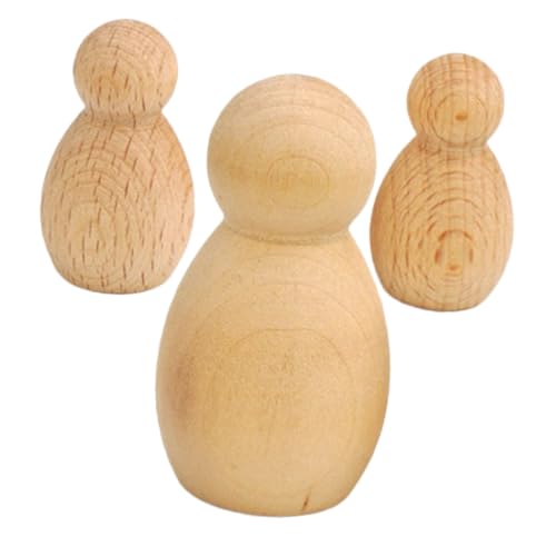 YARNOW 2 Stück Handbemalte Baustein-Fettpuppe Mini-Personenfiguren dekorative Holzpflockfiguren Holzfiguren unfertige Peg -Leute Mini-Leute Miniaturhandwerksvorräte Miniaturfiguren von YARNOW