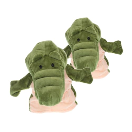 YARNOW 2 Stück Handpuppen Kuscheltier Alligator Handspielzeug mit Beweglichem Mund für Rollenspiel und Geschichtenerzählen Plüsch Tier Handpuppen für Pädagogisches zur Sprachförderung von YARNOW