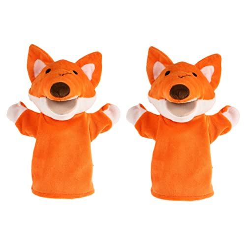 YARNOW 2 Stück Handpuppen Teilig Cartoon Fuchs Handpuppe für Weiche Plüsch Figur zum Geschichten Erzählen Interaktives Rollenspiel Leicht und Kindgerecht für Jungen und Mädchen von YARNOW