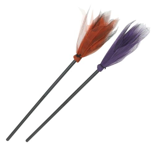 YARNOW 2 Stück Hexenbesen für Halloween Cosplay Abnehmbarer Dekobesen und Orange für Partys und Bühnenaufführungen von YARNOW