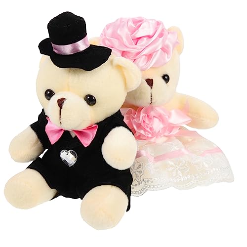 YARNOW 2 Stück Hochzeits Bärenfiguren Plüschbären Deko für Hochzeiten Kuscheltier Paar für Schlafzimmer Wohnzimmer Kindergeburtstag und Feiertagsdekoration YARNOW 2 Stück Hochzeits Bärenfiguren Plüschbären Deko für Hochzeiten Kuscheltier Paar für Schlafzimmer Wohnzimmer Kindergeburtstag und Feiertagsdekoration von YARNOW