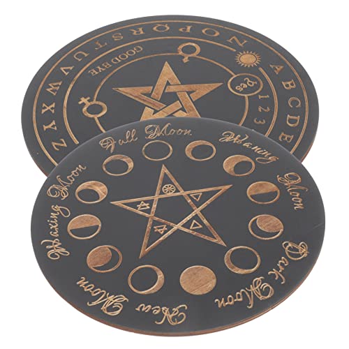 YARNOW 2 Stück Holz Divinationsplatte Handgefertigtes Pendelbrett aus Hochwertigem Holz Klare Gravur Langlebiges Wahrsage Accessoire für Wicca Altar und Wohnraumdekoration YARNOW 2 Stück Holz Divinationsplatte Handgefertigtes Pendelbrett aus Hochwertigem Holz Klare Gravur Langlebiges Wahrsage Accessoire für Wicca Altar und Wohnraumdekoration von YARNOW