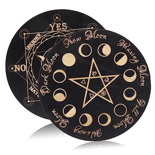 YARNOW 2 Stück Holz Pendelbrett mit Kunstvollem Design Wahrsagungsplatte für Spirituelle Rituale und Dekoration im Wohnzimmer Robuste Tragbare Altar Zubehör für Divinatorische Spiele YARNOW 2 Stück Holz Pendelbrett mit Kunstvollem Design Wahrsagungsplatte für Spirituelle Rituale und Dekoration im Wohnzimmer Robuste Tragbare Altar Zubehör für Divinatorische Spiele von YARNOW