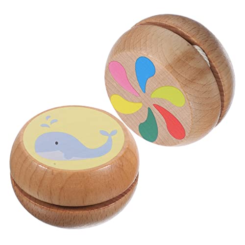 YARNOW 2 Stück Holz Yoyo Bälle mit Schnur Kinderspielzeug mit Cartoon Muster für Jungen Langlebige Holz Yoyos für Schulbedarf und Freizeitspiele YARNOW 2 Stück Holz Yoyo Bälle mit Schnur Kinderspielzeug mit Cartoon Muster für Jungen Langlebige Holz Yoyos für Schulbedarf und Freizeitspiele von YARNOW