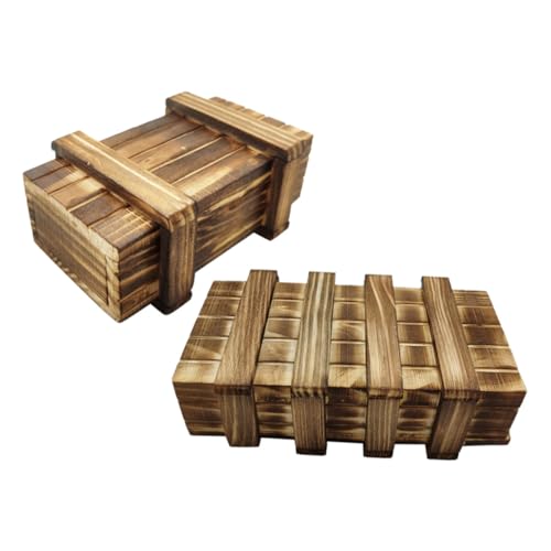 YARNOW 2 Stück Holzspielzeug Teiliges mit Geheimem Fach Pädagogisches Denkspielzeug für Montessori Lernspielzeug Geschenkidee für Jungen und Mädchen Ab Jahren von YARNOW