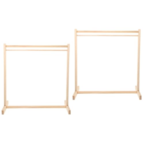 YARNOW 2 Stück Kreativer Puppenkleiderständer aus Holz Hänger für Puppenbekleidung Robustes Design für Kinderzimmer für Puppenladen und DIY Projekte Langlebig und Sicher der Anwendung von YARNOW