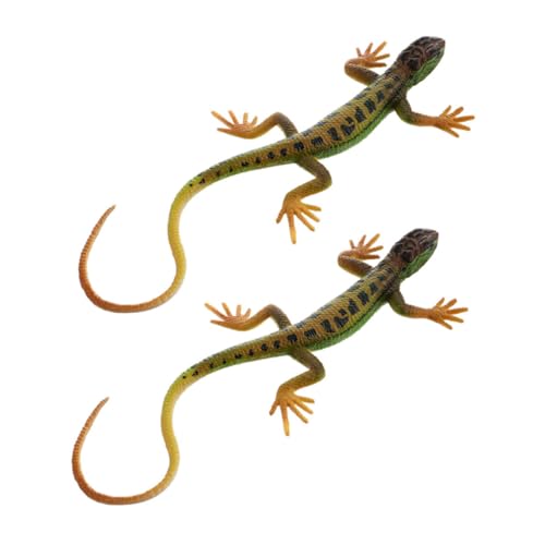 YARNOW 2 Stück Künstliche Eidechsen Figur Kunststoff Reptilien Modell Realistische Tier Nachbildung Lernspielzeug für Dekorieren von YARNOW
