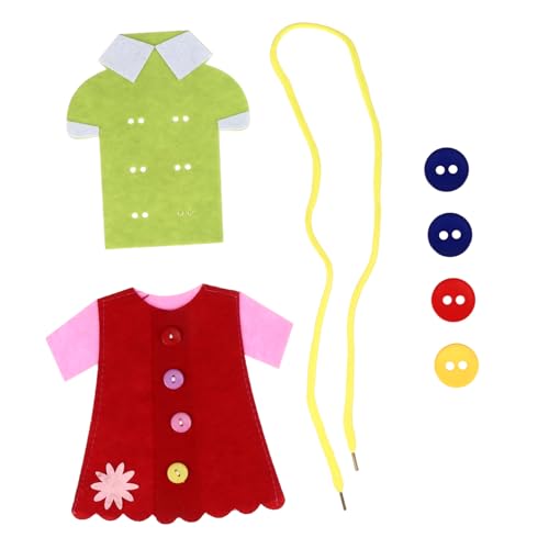 YARNOW 2 Stück Lernspielzeug zum Nähen von Knöpfen Hand Augen Koordination und Nähfähigkeiten Fördern für Kindergarten und Eltern Spiele Bunte Designs Zufällige Farbe von YARNOW