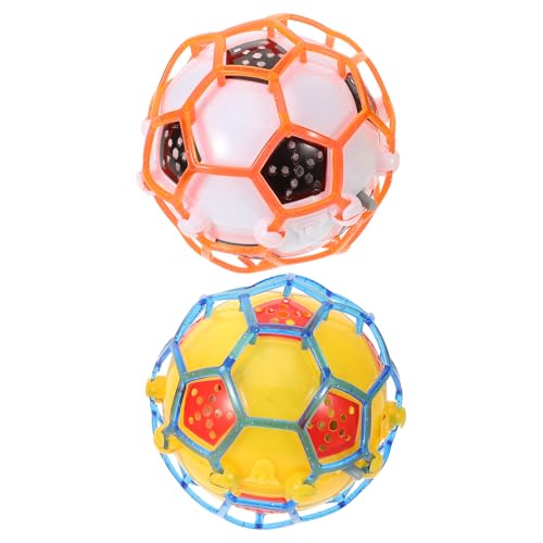 YARNOW 2 Stück Leuchtender Tanzender Fußball mit Musik Springendes Kinderspielzeug Koordination und Rhythmusgefühl Buntes LED Licht Batteriefrei Geburtstagsgeschenk von YARNOW