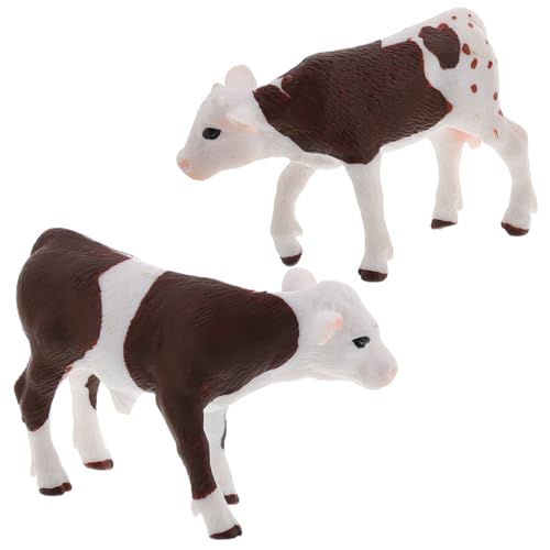 YARNOW 2 Stück Makula-Kuh-Modell Mini-kühe-Figuren Mini -kühe Abbildung Miniatur-rinderfiguren Realistische Statuen Für Landwirtschaftliche Tier Miniatur-Kuh- Simuliertes Vieh PVC von YARNOW