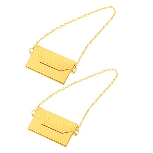 YARNOW 2 Stück Maßstab Metall Handtaschen Dekoration Realistische Puppenhaus Accessoires Gold Stilvolle und Sichere Miniatur Deko von YARNOW